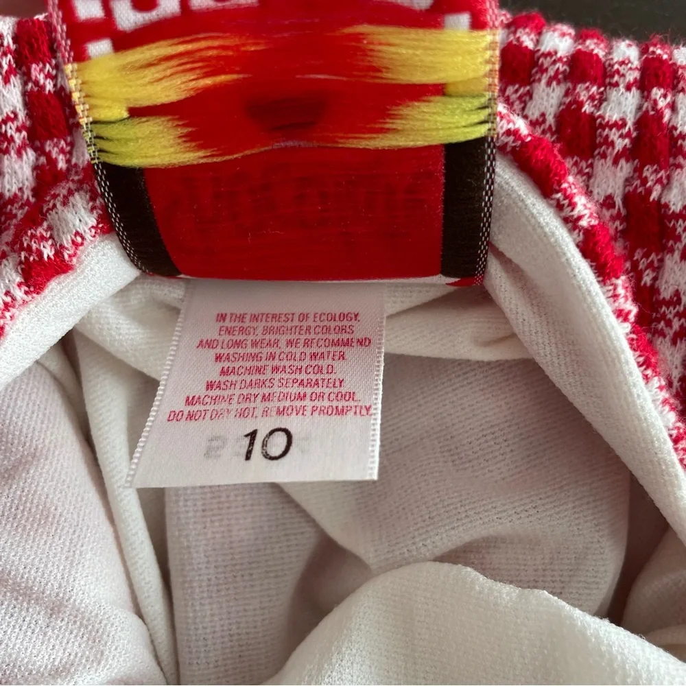 Vintage girls patriotic dress Red and White Checkered Gingham Sundress size 10
